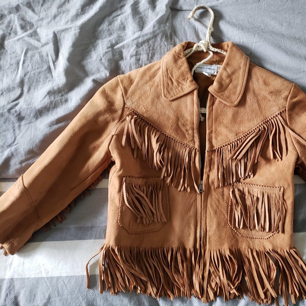 1970's Suede Fringe Children's Jacket by Saks Fifth Avenue size 8